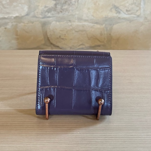 COACH Morgan Top Handle croc embossed leather Satchel Bag/Wallet Amethyst NWT - Picture 12 of 14